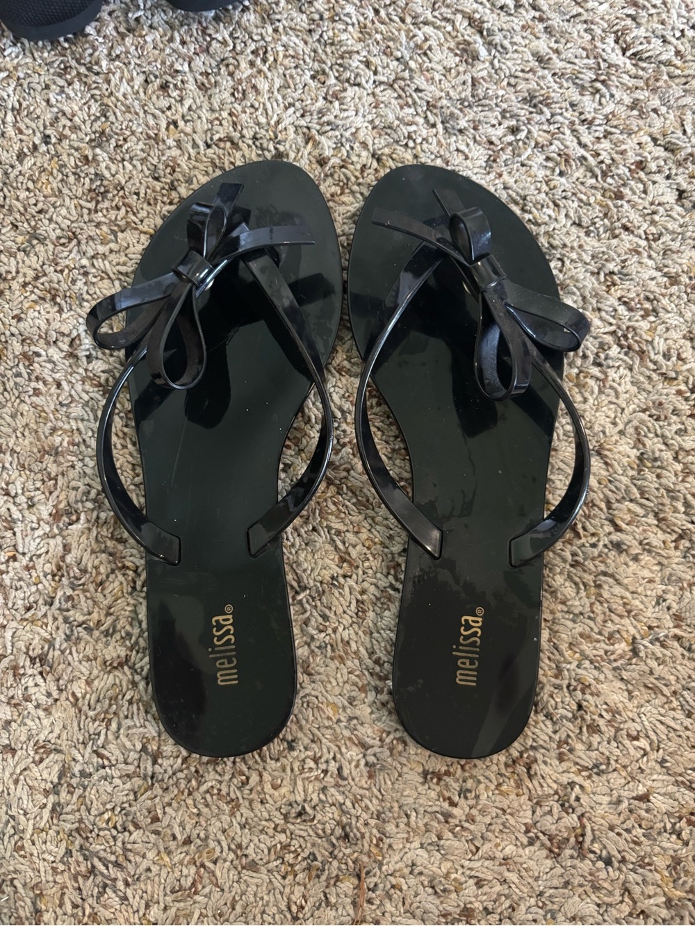 Melissa Black Bow Jelly Sandals